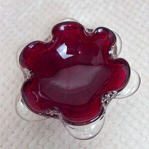 Vintage Murano Italy Hand Blown Bullicante Glass Bowl/Dish